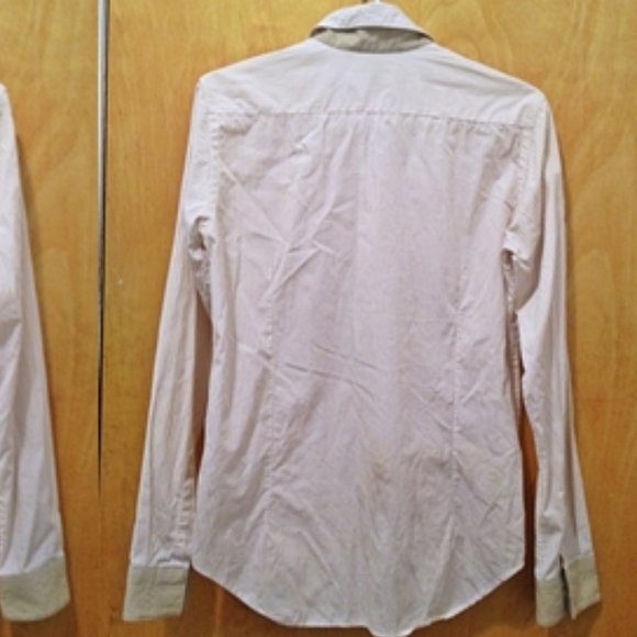 Mens Dress Shirt in Striped Beige - Picture 2 of 5